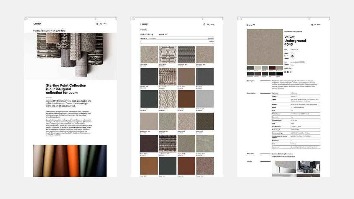 Luum 紡織品品牌形象設計 網站設計