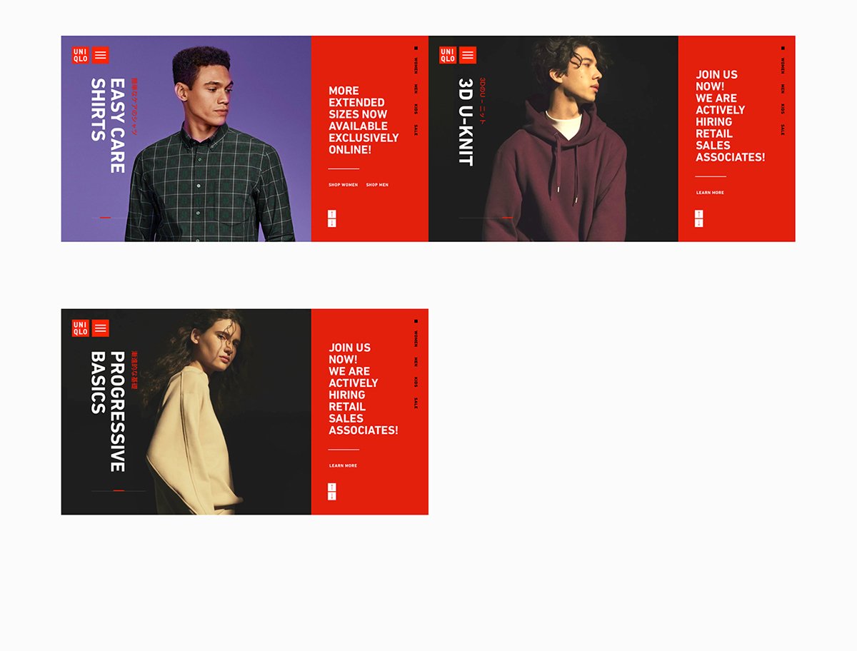 UNIQLO優衣庫（服飾）品牌線上商城官網界面設計，服飾品牌官網，官網界面設計，商城界面設計，服飾官網設計