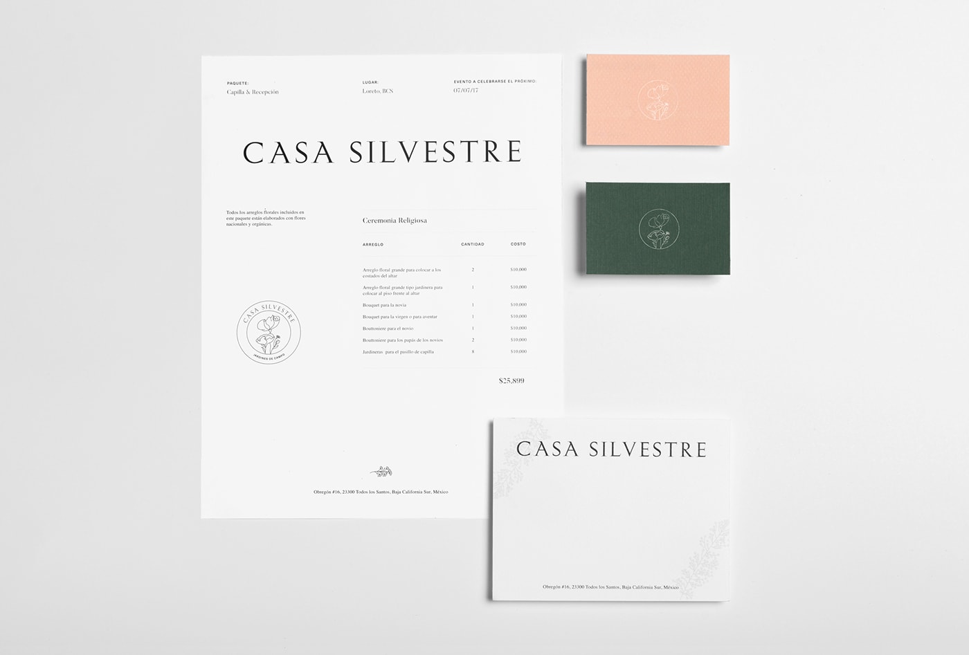 Casa Silvestre浪漫花店品牌logo設計與VI視覺設計，酒店VI設計，品牌視覺設計，企業VI設計，深圳VI設計，左右格局